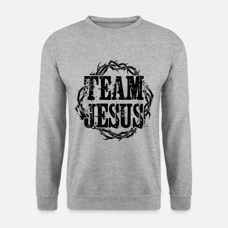 team jesus dornenkrone - Unisex Pullover - Weißgrau meliert