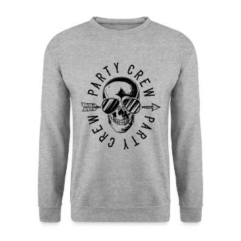 Fête équipage tête de mort - Sweat-shirt Unisexe - gris chiné - Devant - Alina (178cm) & Michal (187cm)