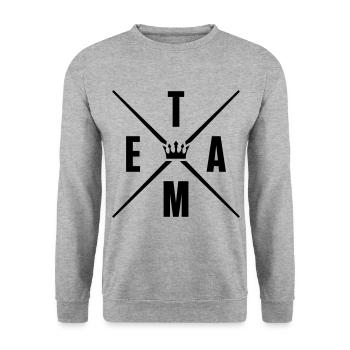 team krone - Sweat-shirt Unisexe - gris chiné - Devant - Alina (178cm) & Michal (187cm)
