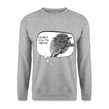 Maki, Koboldmaki - Unisex Pullover - Weißgrau meliert - Vorne - Alina (178cm) & Michal (187cm)