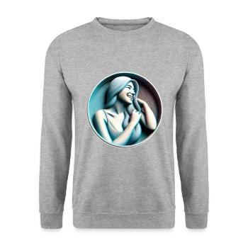 Happy Woman 3D - Unisex Sweatshirt - salt & pepper - Front - Alina (178cm) & Michal (187cm)