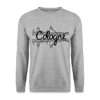 Cologne Skyline - Noir - Sweat-shirt Unisexe - gris chiné - Devant - Alina (178cm) & Michal (187cm)