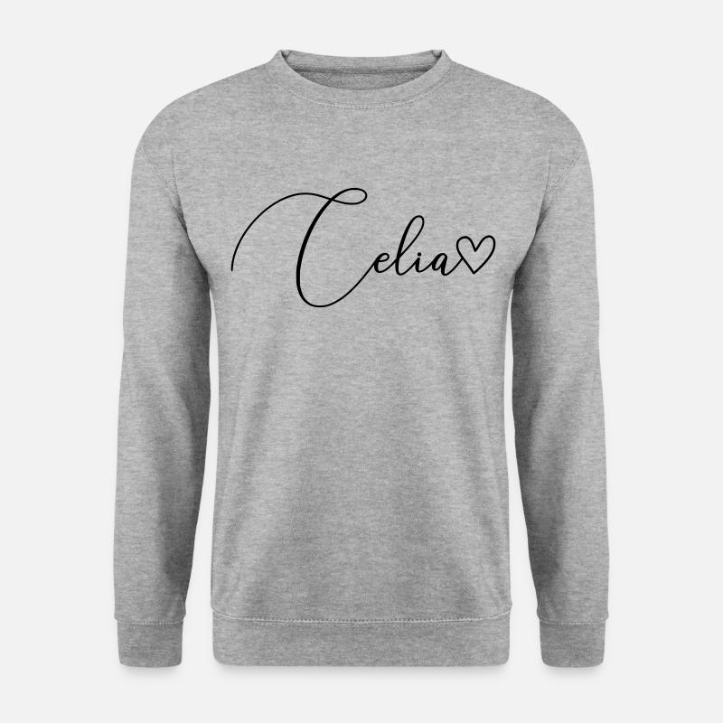 Celia Nom Prénom Fille - Sweat-shirt Unisexe - gris chiné