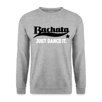 Bachata Just Dance It - Bachata Dance Shirt - Unisex Sweatshirt - salt & pepper - Front - Alina (178cm) & Michal (187cm)