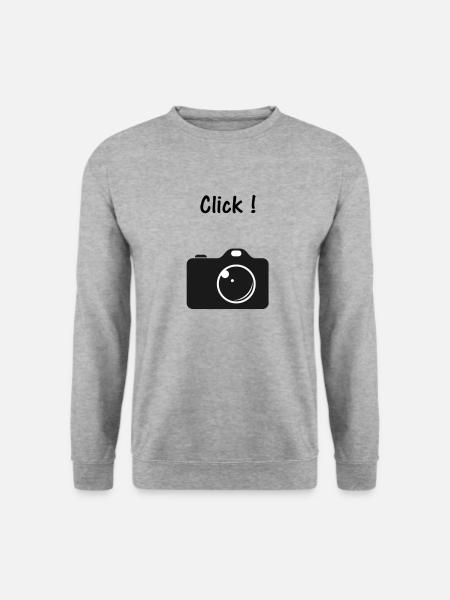 Camera Photo Click - Sweat-shirt Unisexe - gris chiné