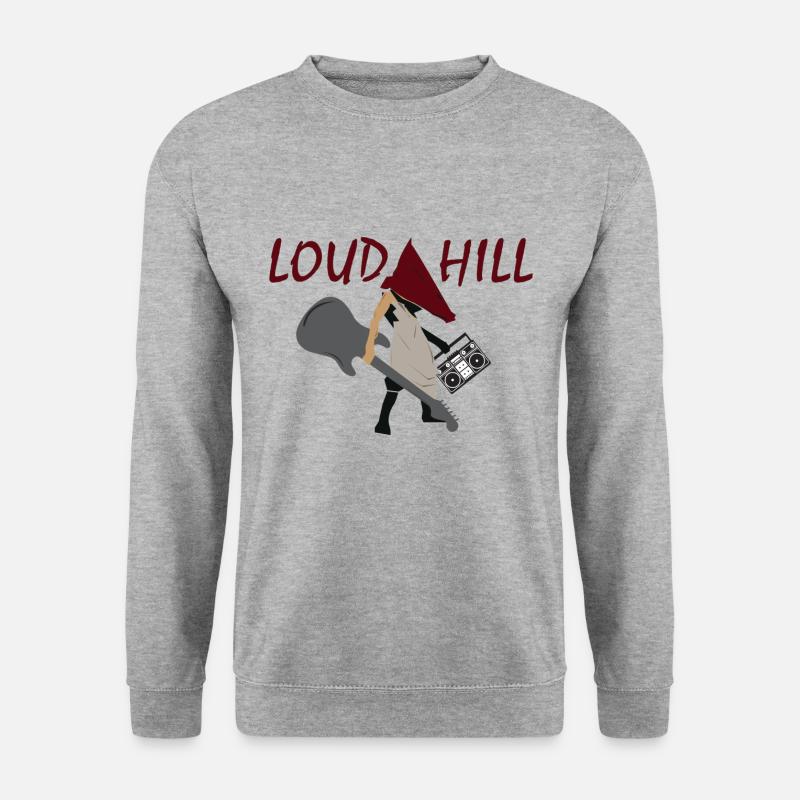 Loud Hill Pyramidenkopf Monster Geschenkidee - Unisex Pullover - Weißgrau meliert