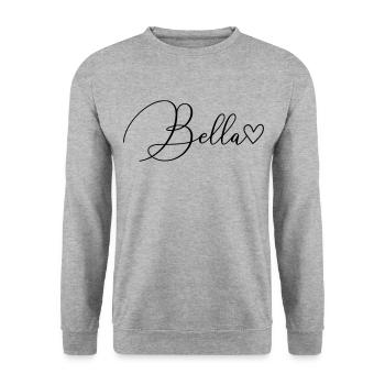Bella Nom Prénom Fille - Sweat-shirt Unisexe - gris chiné - Devant - Alina (178cm) & Michal (187cm)
