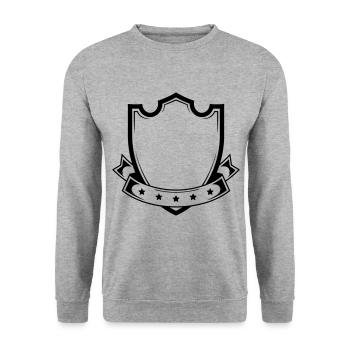 coat of arms blank shield shape - Unisex Sweatshirt - salt & pepper - Front - Alina (178cm) & Michal (187cm)