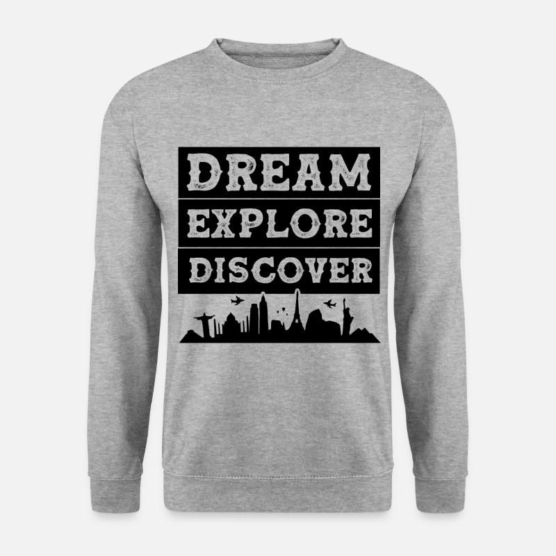 reise traum - Unisex Pullover - Weißgrau meliert