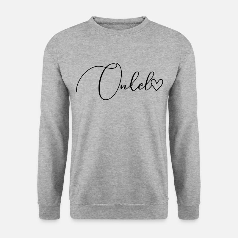 Onkel Schrift - Unisex Pullover - Weißgrau meliert