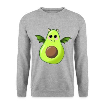 Avocado Fledermaus - Unisex Pullover - Weißgrau meliert - Vorne - Alina (178cm) & Michal (187cm)