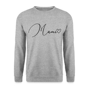 Police de maman - Sweat-shirt Unisexe - gris chiné - Devant - Alina (178cm) & Michal (187cm)