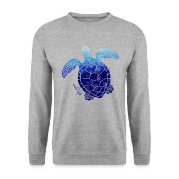 Schildkröte Wildlife - Unisex Pullover - Weißgrau meliert - Vorne - Alina (178cm) & Michal (187cm)