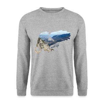 Adler Wildlife - Sweat-shirt Unisexe - gris chiné - Devant - Alina (178cm) & Michal (187cm)
