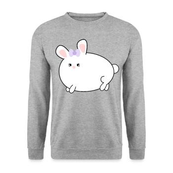 Rabbit kawaii - Unisex Sweatshirt - salt & pepper - Front - Alina (178cm) & Michal (187cm)
