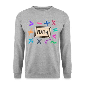 Mathe Symbole für Schüler und Eltern - Unisex Pullover - Weißgrau meliert - Vorne - Alina (178cm) & Michal (187cm)