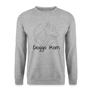Doggo Mom - Unisex Pullover - Weißgrau meliert - Vorne - Alina (178cm) & Michal (187cm)
