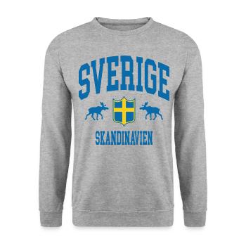 Sweden - Unisex Sweatshirt - salt & pepper - Front - Alina (178cm) & Michal (187cm)