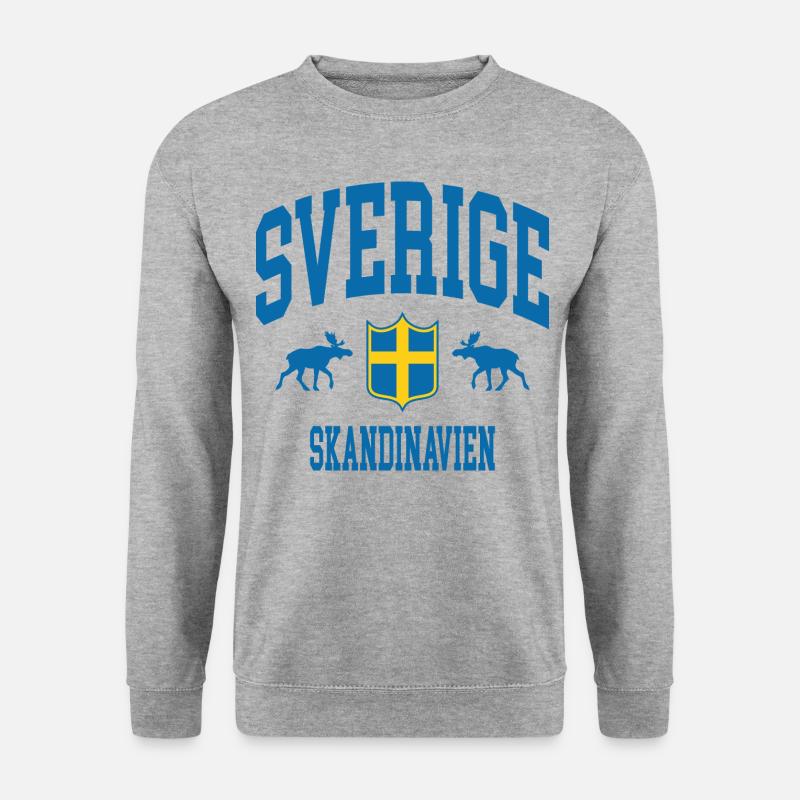 Schweden - Unisex Pullover - Weißgrau meliert