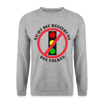 Ampel Nicht die Regierung des Volkes - Unisex Pullover - Weißgrau meliert - Vorne - Alina (178cm) & Michal (187cm)