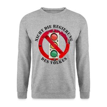 Ampel Nicht die Regierung des Volkes - Unisex Pullover - Weißgrau meliert - Vorne - Alina (178cm) & Michal (187cm)