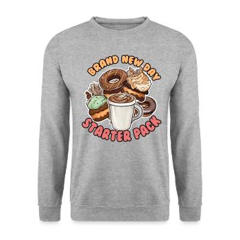 Art Café - Starter Pack - Unisex Sweatshirt - salt & pepper - Front - Alina (178cm) & Michal (187cm)