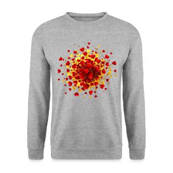 Implosion de l’amour de la Saint-Valentin - Sweat-shirt Unisexe - gris chiné - Devant - Alina (178cm) & Michal (187cm)