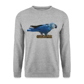 Spix's Macaw - Unisex Sweatshirt - salt & pepper - Front - Alina (178cm) & Michal (187cm)