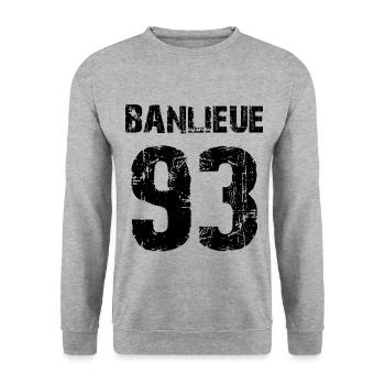 banlieue 93 - Unisex Sweatshirt - salt & pepper - Front - Alina (178cm) & Michal (187cm)