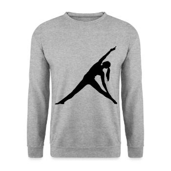 fitness woman silhouette gym gymnastics - Unisex Sweatshirt - salt & pepper - Front - Alina (178cm) & Michal (187cm)