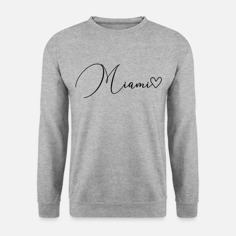 Miami Schrift - Unisex Pullover - Weißgrau meliert