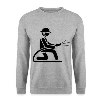 pompiers pompiers icône icône - Sweat-shirt Unisexe - gris chiné - Devant - Alina (178cm) & Michal (187cm)
