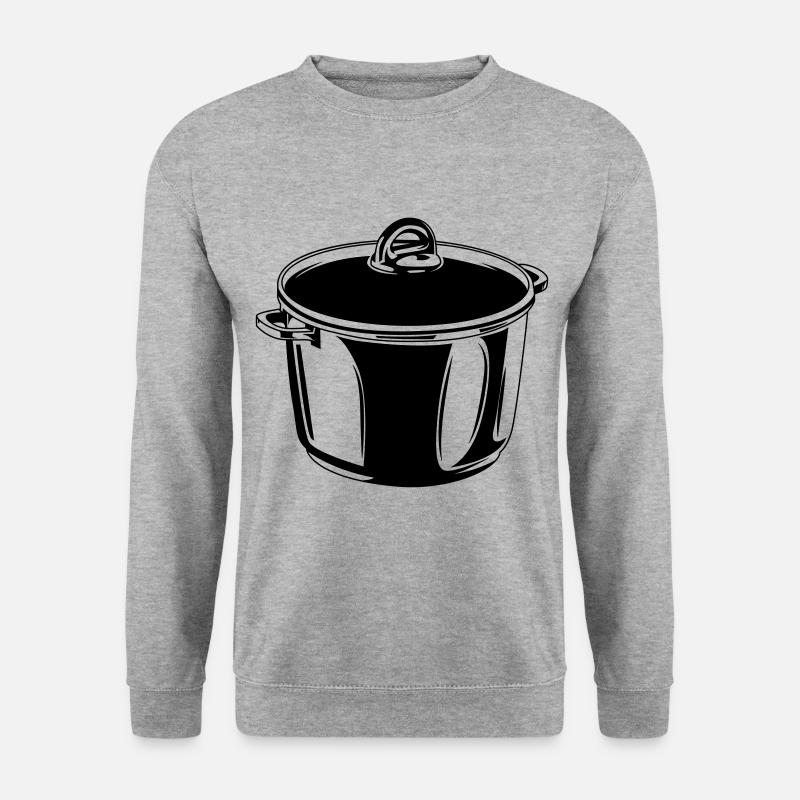 kochtopf topf kochen symbol silhouette - Unisex Pullover - Weißgrau meliert