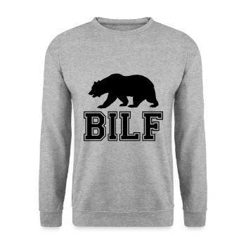 BILF LGBT Bear Pride CSD Gay Fetish Ours - Sweat-shirt Unisexe - gris chiné - Devant - Alina (178cm) & Michal (187cm)