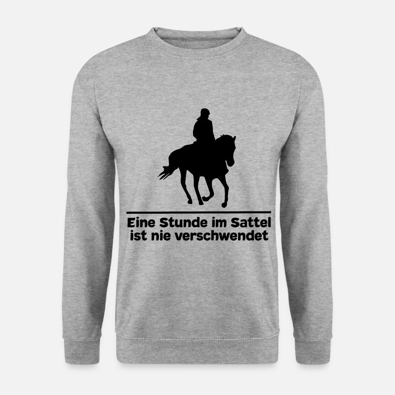 Pferd Pferdesprüche T-Shirt Pferdespruch Reiten - Unisex Pullover - Weißgrau meliert