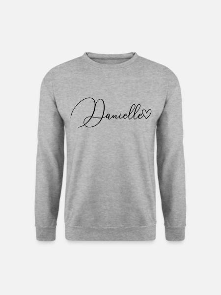 Danielle Nom Prénom Fille - Sweat-shirt Unisexe - gris chiné