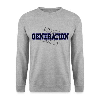 GENERATION X Gift Idea - Unisex Sweatshirt - salt & pepper - Front - Alina (178cm) & Michal (187cm)