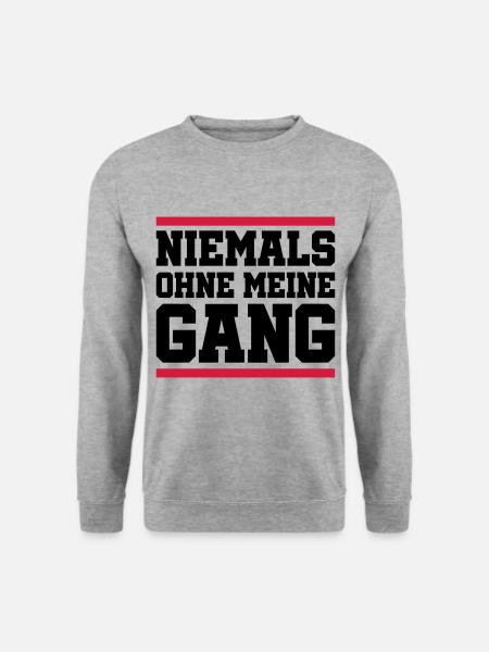 Niemals Ohne Meine Gang - Unisex Pullover - Weißgrau meliert