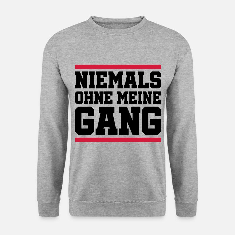 Niemals Ohne Meine Gang - Unisex Pullover - Weißgrau meliert