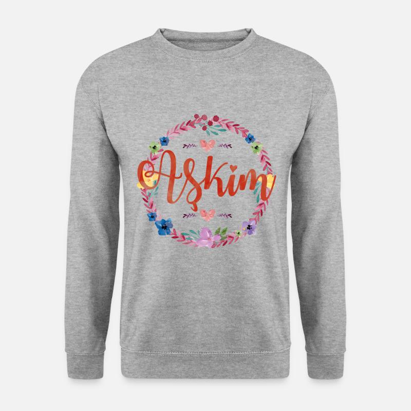 askim schatz türkisch - Unisex Pullover - Weißgrau meliert