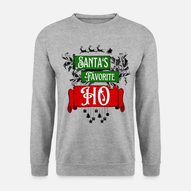 Santa‘s Ho Witziger Weihnachtsspruch Geschenk Idee - Unisex Pullover - Weißgrau meliert