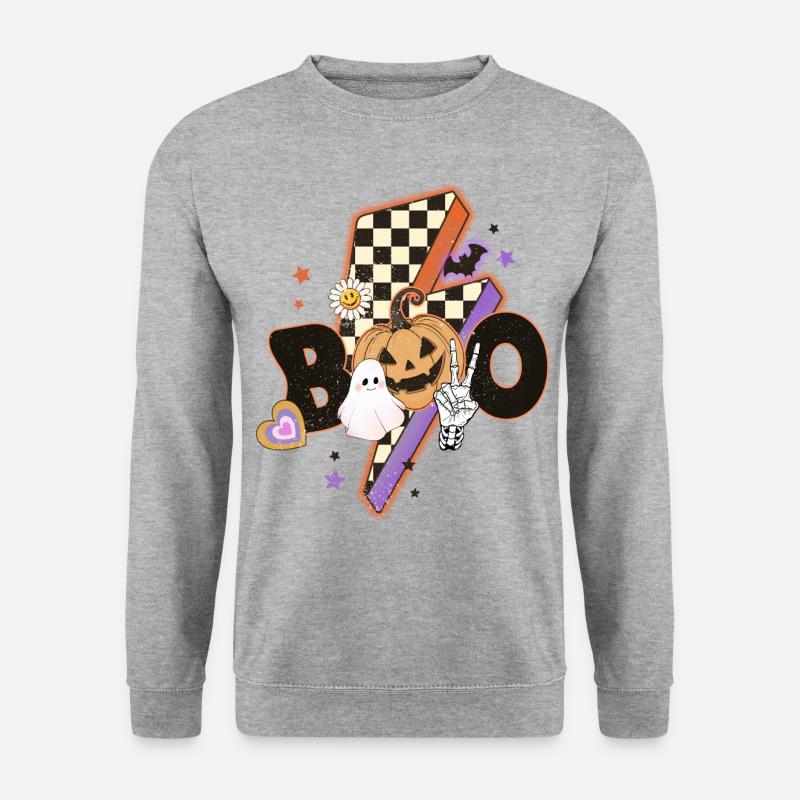 Halloween Boo Peace Pumpkin Ghost - Unisex Sweatshirt - salt & pepper