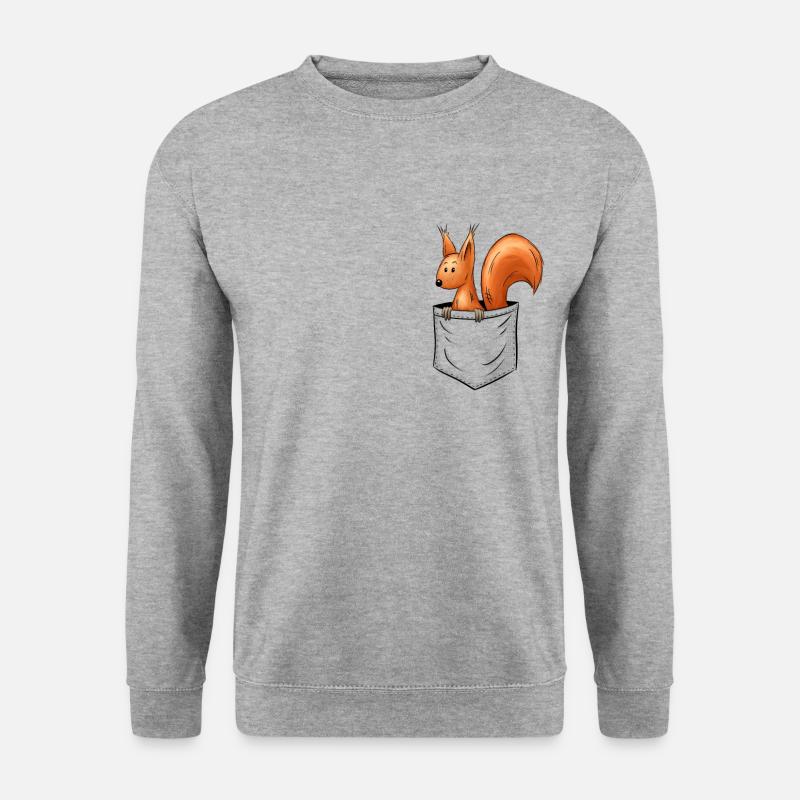 Lässig niedliches Eichhörnchen In Deiner Tasche - Unisex Pullover - Weißgrau meliert