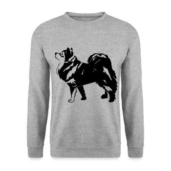 Lap Lapin finlandais de profil - Sweat-shirt Unisexe - gris chiné - Devant - Alina (178cm) & Michal (187cm)