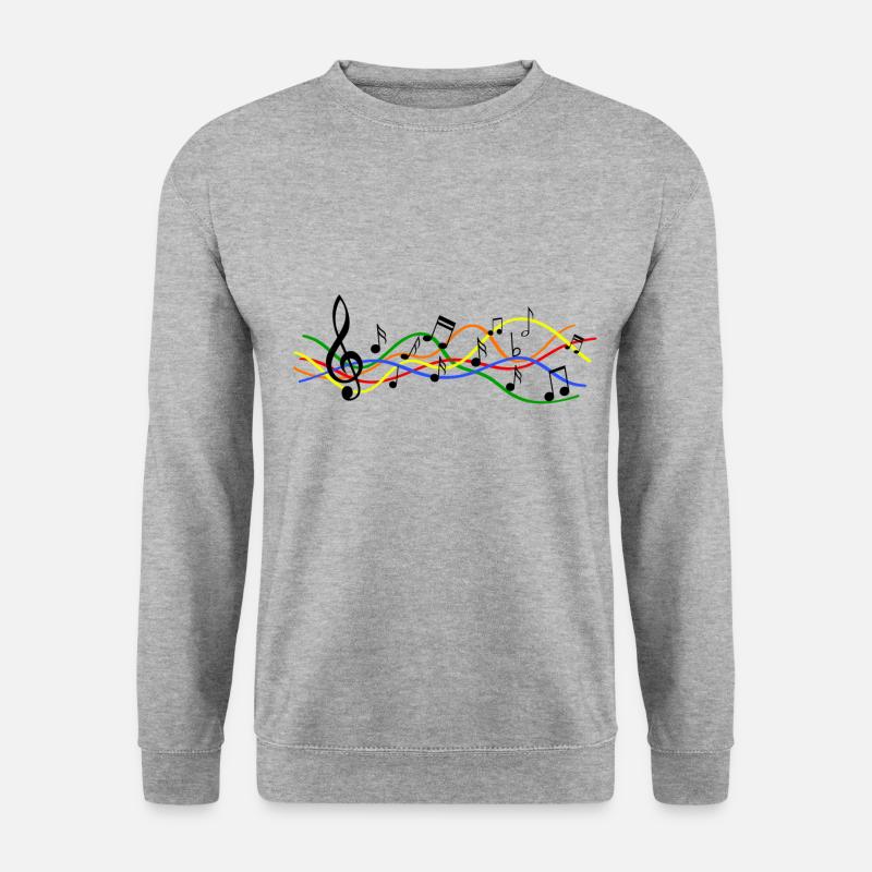 Musical sheet music notes pattern. Music - Unisex Sweatshirt - salt & pepper