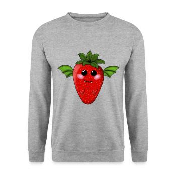 Chauve-souris fraise - Sweat-shirt Unisexe - gris chiné - Devant - Alina (178cm) & Michal (187cm)
