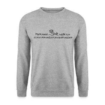 Lustige Nixe Schwimmer Laune (b) - Unisex Pullover - Weißgrau meliert - Vorne - Alina (178cm) & Michal (187cm)