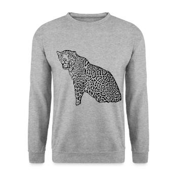 Leopard Black - Unisex Sweatshirt - salt & pepper - Front - Alina (178cm) & Michal (187cm)