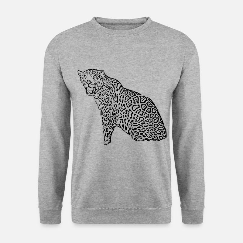 Noir léopard - Sweat-shirt Unisexe - gris chiné