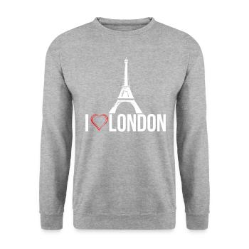 i love london - Unisex Sweatshirt - salt & pepper - Front - Alina (178cm) & Michal (187cm)